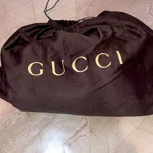 Gucci Brown Leather Bamboo Bar Large Shoulder Bag